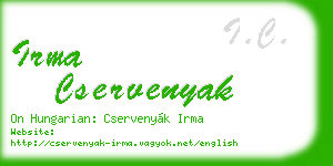 irma cservenyak business card